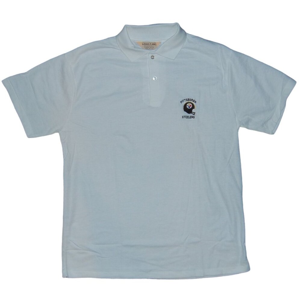 Vintage Early 1980s Pittsburgh Steelers Logo 7 Single Stitch Polo Shirt Men's XL